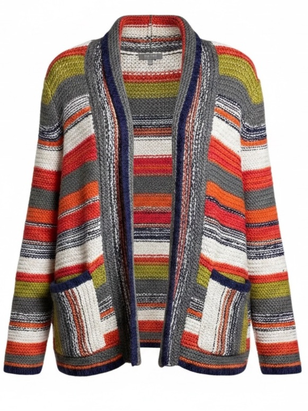 Habitat Rainbow Stripe Chunky Knit Cardigan Women’s S Art to Wear